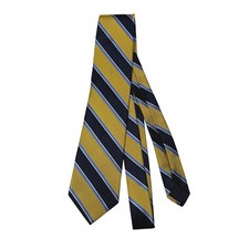 Brooks Brothers 346 100 Silk Repp Stripe Tie Navy Gold Preppy Classic