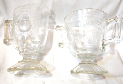 Vintage Footed Sugar and Creamer Jeanette Clear Glass Baltimore Pear