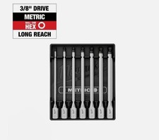 Milwaukee 7pc 38 Drive Long Ball End Hex Bit Socket Set Metric 48-22-9548 New Milwaukee 7pc 38 Drive Long Ball End Hex Bit Socket Set Metric 48-22-9548 New