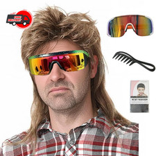 Mullet Wig for Men Joe Dirt Emo Wig 80s 90s Costumes Fancy Party Accessory Co...