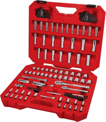 #ad CRAFTSMAN 105 Piece Mechanics Tool Set SAE Metric 1 4 amp; 3 8quot; Drive $79.90