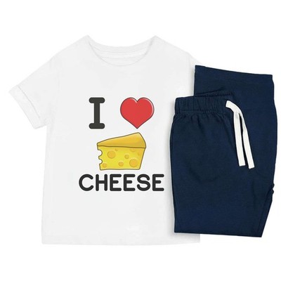 Kinder Nachtwäsche-/Pyjama-Set ''I Love Cheese'' (KP033140)
