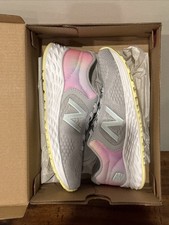 NIB Kids sz 13.5 New Balance Fresh Foam Arishi Grey Pink Bungee Lace.