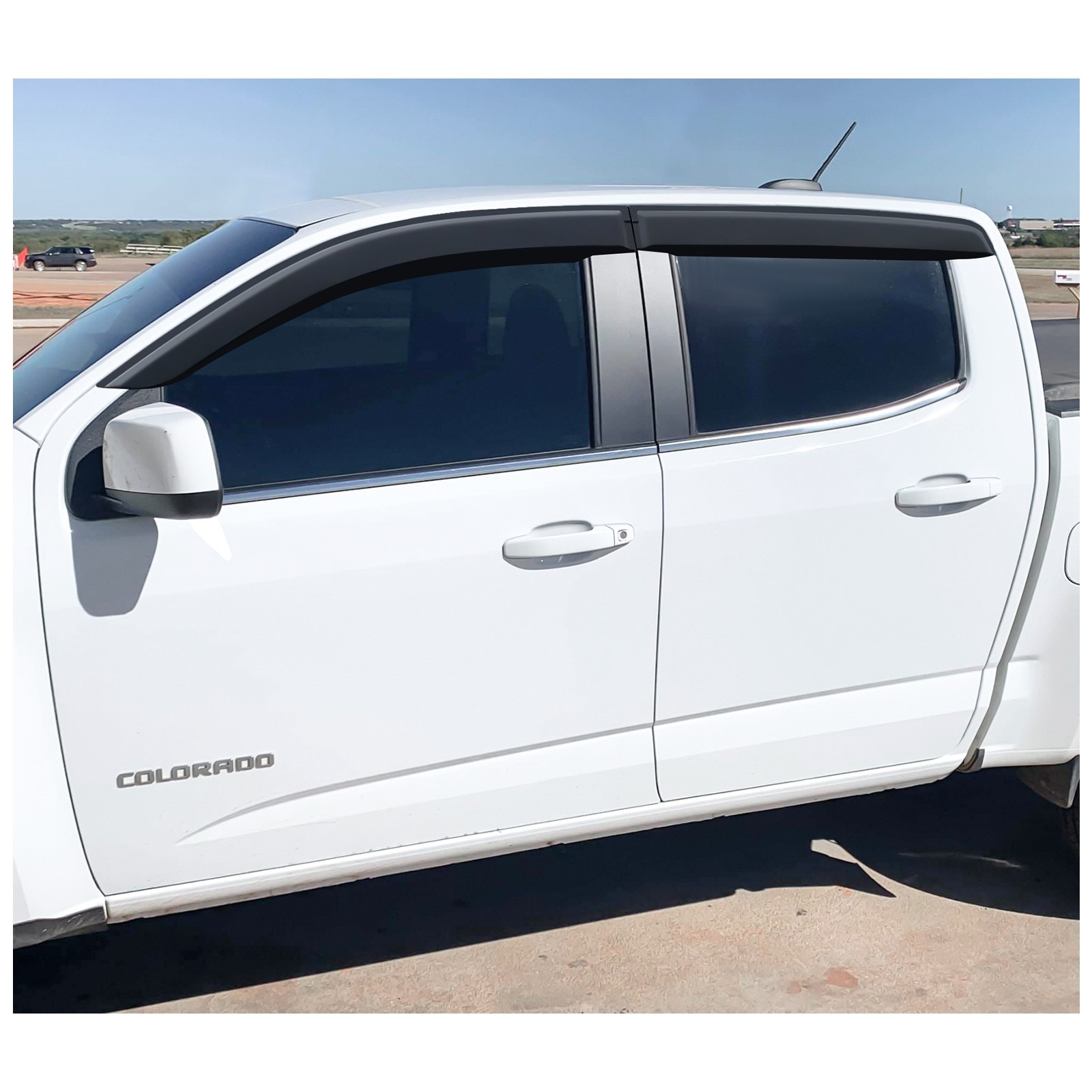 4pcs Smoke Tinted Wind Deflectors Rain Guard For Chevrolet Colorado 2012-2020