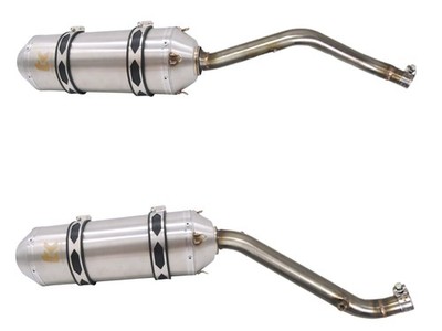 2x Auspuff Honda NX 650 Dominator 88-96 mit ABE Edelstahl