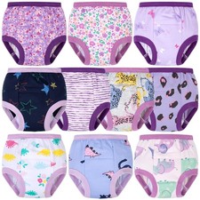 10 Packs Baby Girls' and Boys' Potty Training Pants, 100 Cotton Absorbent Tr...