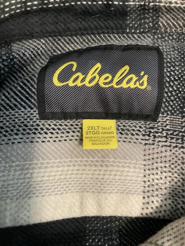 Cabelas Shirt Mens Sz 2XLT Flannel Lined Shacket Jacket Barn Chore Heavy Canvas - Picture 2 of 10