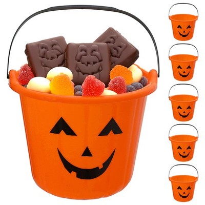 6 Halloween Eimer Kürbis Sammeleimer Candy Bag Süßes oder Saures Süßigkeiten