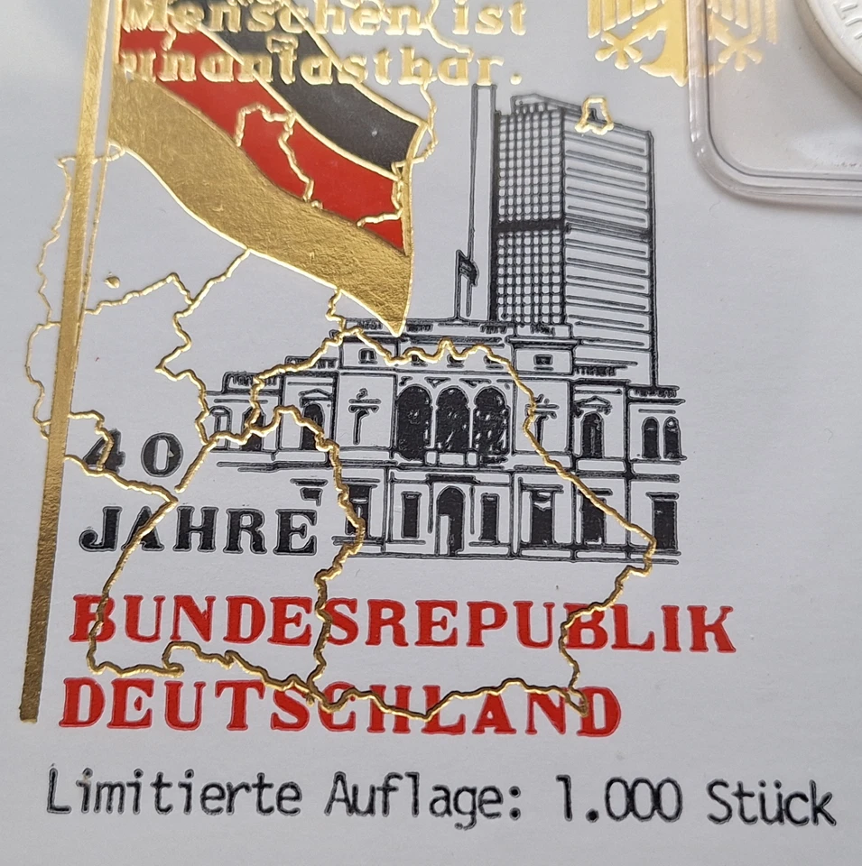 Münze 40 Jahre Bundesrepublik Deutschland Jubiläumsprägung - Bild 4 von 4