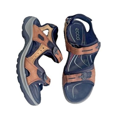 ECCO Yucatan Offroad Sandals Womens 9.5 Brown Black Hiking Walking Shoes