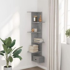 Wall Corner Shelf Wall Mounted Shelf Floating Shelf Engineered Wood vidaXL