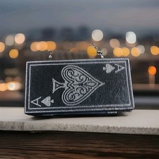 Party, New Years, Vegas Ace of Spades Beaded Hand Evening Cocktail Purse Bag