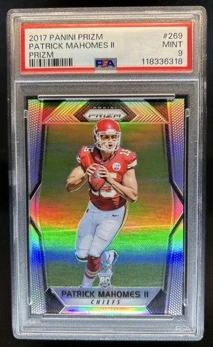 2017 Panini Prizm Patrick Mahomes II RC Silver Rookie #269 Chiefs PSA 9