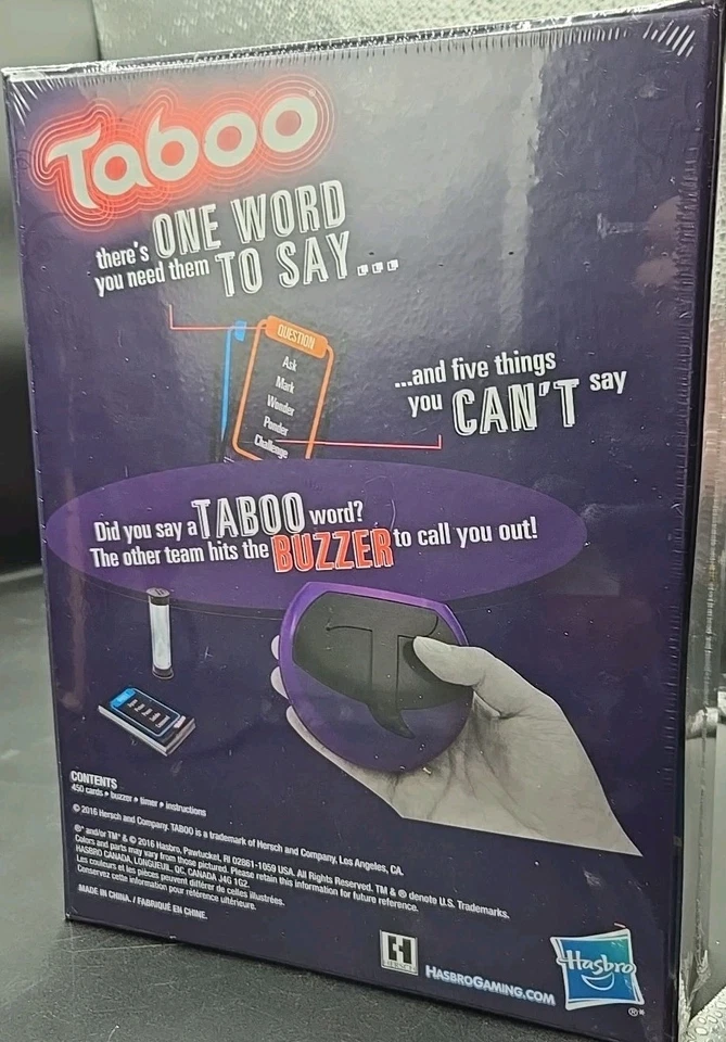 Hasbro TABOO El Clásico Juego De Diversión Indescriptible Con Zumbador Electrónico Nuevo Foto 2 de 2