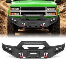 Front Bumper For 92-99 Chevy Suburban Gmc Yukon W Winchled Lightd-ring Steel