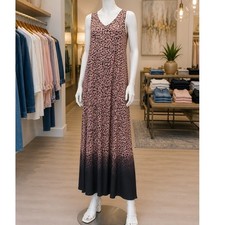 Simply Vera Vera Wang Leopard Animal Print Ombre Dip Dye Maxi Dress