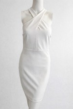 Lulus White Halter Bodycon Dress Women’s Medium Sleeveless Fitted Cocktail