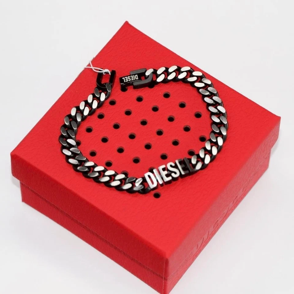 DIESEL DX1386 Bracelet Silver Tone Logo Men’s Jewelry Japan New - Image 2 of 4