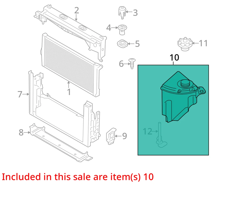 BMW 535i 2014 botella de desbordamiento de refrigerante OEM 77 k millas - LKQ429282581 Foto 4 de 4