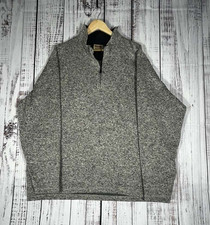 Wrangler Authentics Sweater Men SIze 2XLarge Gray Quarter Zip Fleece Pullover