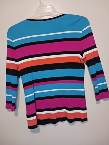 Maglione bambina Ralph Lauren, maniche a 3/4, righe multicolore, maglia, taglia XL - Foto 3 di 8