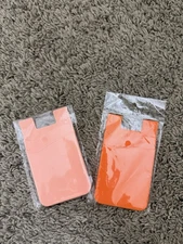 Two Pockets Adhesive Cell Phone Credit Card Holder Wallet Stick On