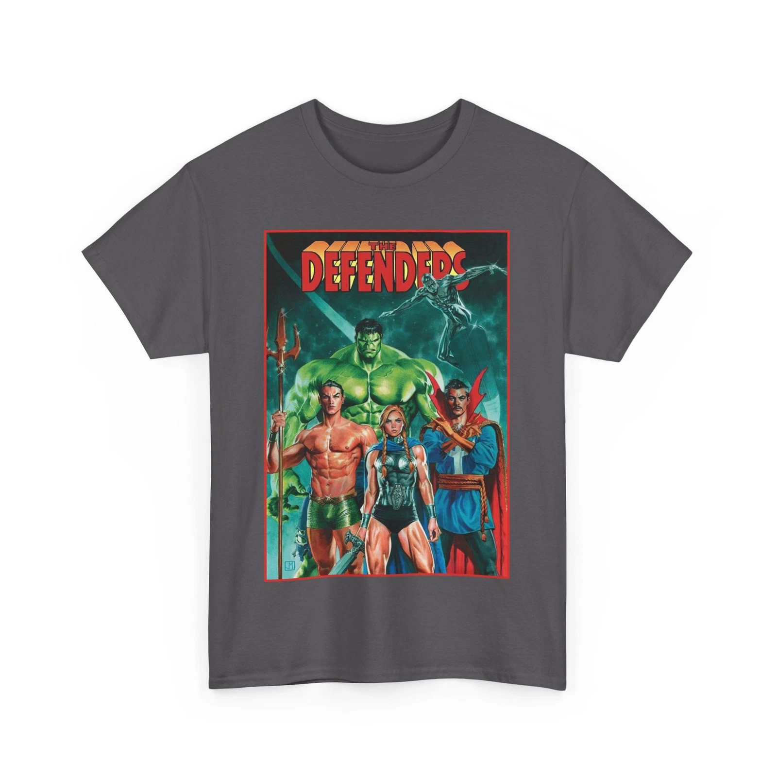Defenders T-Shirt - Dr Strange, Valkyrie, Hulk, Namor, Silver Surfer - Marvel