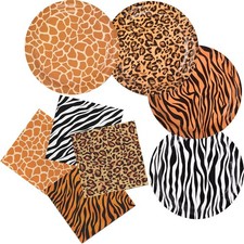 Jungle Zoo Animal Print Party Supplies, Disposable Jungle Safari Animal