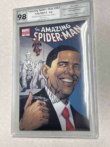 Obama Marvel Spider-Man 2-beautiful Autographs Comic Book, PGX 9.8 Very Rare!