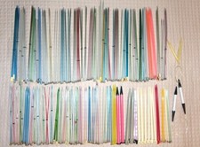 HUGE Lot 90 Sets pairs Modern  Vintage Knitting Needles Metal Plastic