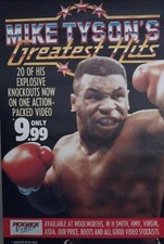 Mike Tyson : Greatest Hits Huge Original 1989 English VHS promo Poster