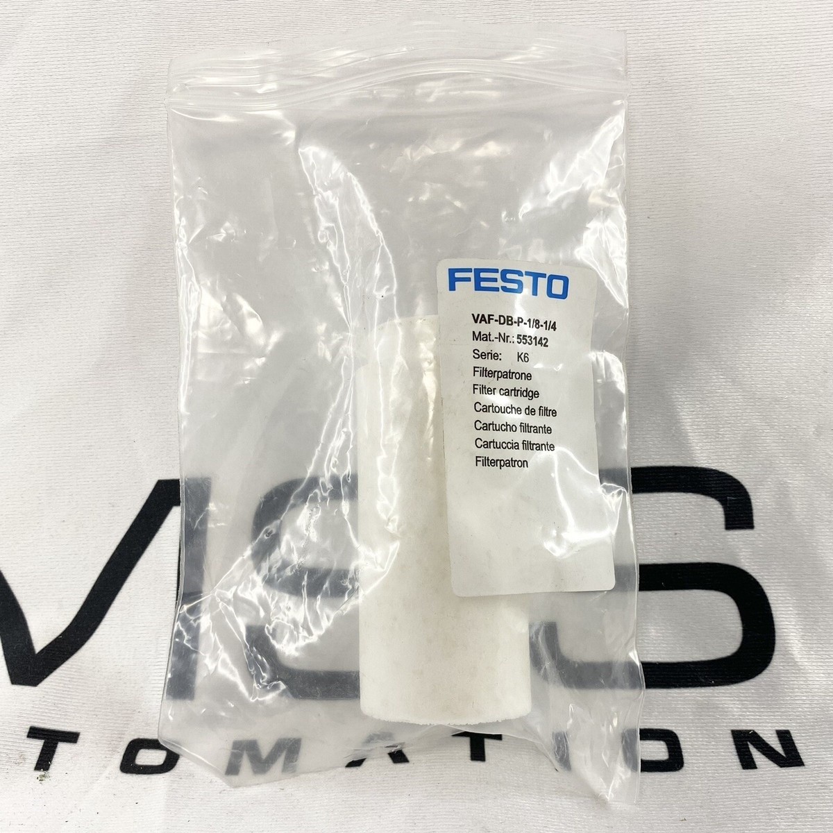 Qty1 FOR FESTO VAF-DB-P-1/8-1/4 VAF-DB-P-18-14 553142 PE Filter Element