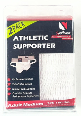 Vintage Safetgard 2 pk Men's Athletic Supporter Jockstrap Adult Medium White NEW