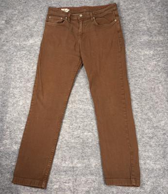 American Giant Pants Mens 34x32 (Fits 34x31) Slim Brown Roughneck Stretch Canvas