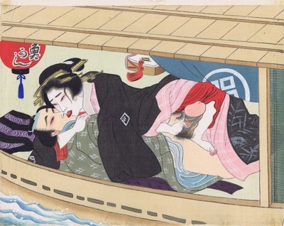 Erotische Seidenmalerei - Shunga - Japan 1. Hälfte 20. Jh.