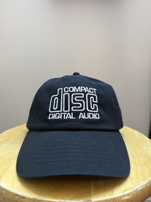 Compact Disc CD Logo Black Strap Back Hat Cap Digital Audio CDR Music Retro