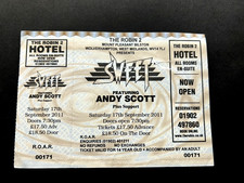 2011 SWEET Full Concert Ticket Stub ROBIN 2 HOTEL BILSTON ENGLAND UK