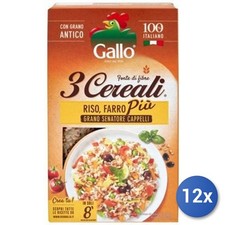 12x Multipack Riso Gallo 3 Cerealien Reis/Dinkel/Gerste 800 Gr