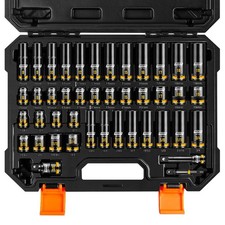 Pro 3/8" Drive Impact Socket Set, 43-Piece SAE 5/16"-3/4"  Metric 8-19mm set