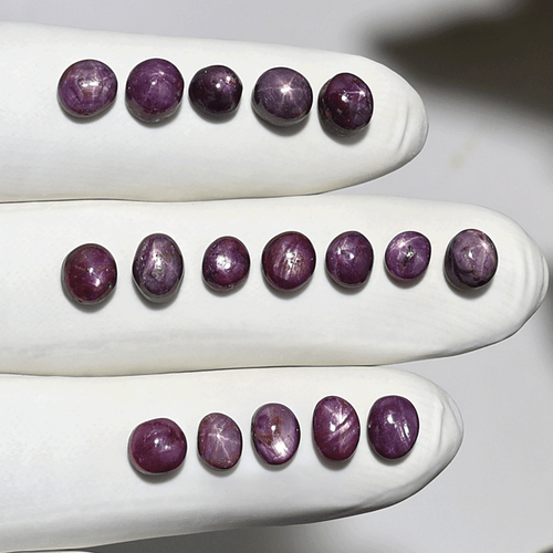 Cosmic Star Berry ~ 19 PC Natural Ruby High Quality 5.6mm-7mm Cabochon Gemstones - Picture 8 of 11