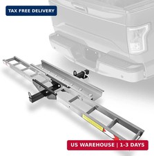 Motorcycle Hitch Carrier with Ramp, 400 lb Lightweight Aluminum Dirt Bike Traile