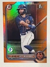 2022 Bowman Draft 1st Edition Jett Williams 03/25 Orange Foil 1st #BD-190
