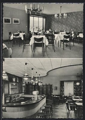 Postcard Sennewitz, station hotel, guest room and bar, owner Henry Rye 