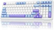 AULA F99 Wireless Mechanical Keyboard,Tri-Mode White, Blue, Dark Purple
