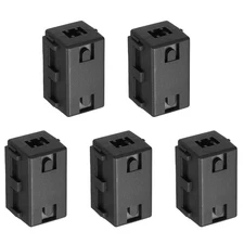 5 Pcs Ferrite Filter Ring Core Cable Clip ID 6.5mm Square Style, Black