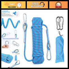 10mm/12mm Static Climbing Rope - Outdoor Tree Rappelling, Fire Rescue, 2 Hooks