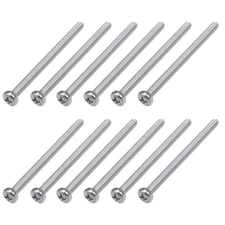 Machine Screws (M3x45mm) 100Pcs, Phillips Cross Pan Bolts 304 Stainless Steel