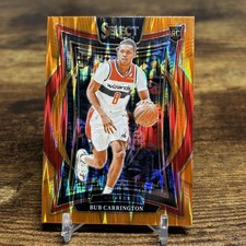 2024-25 Panini Select #81 Bub Carrington Orange Flash Prizm Wizards RC