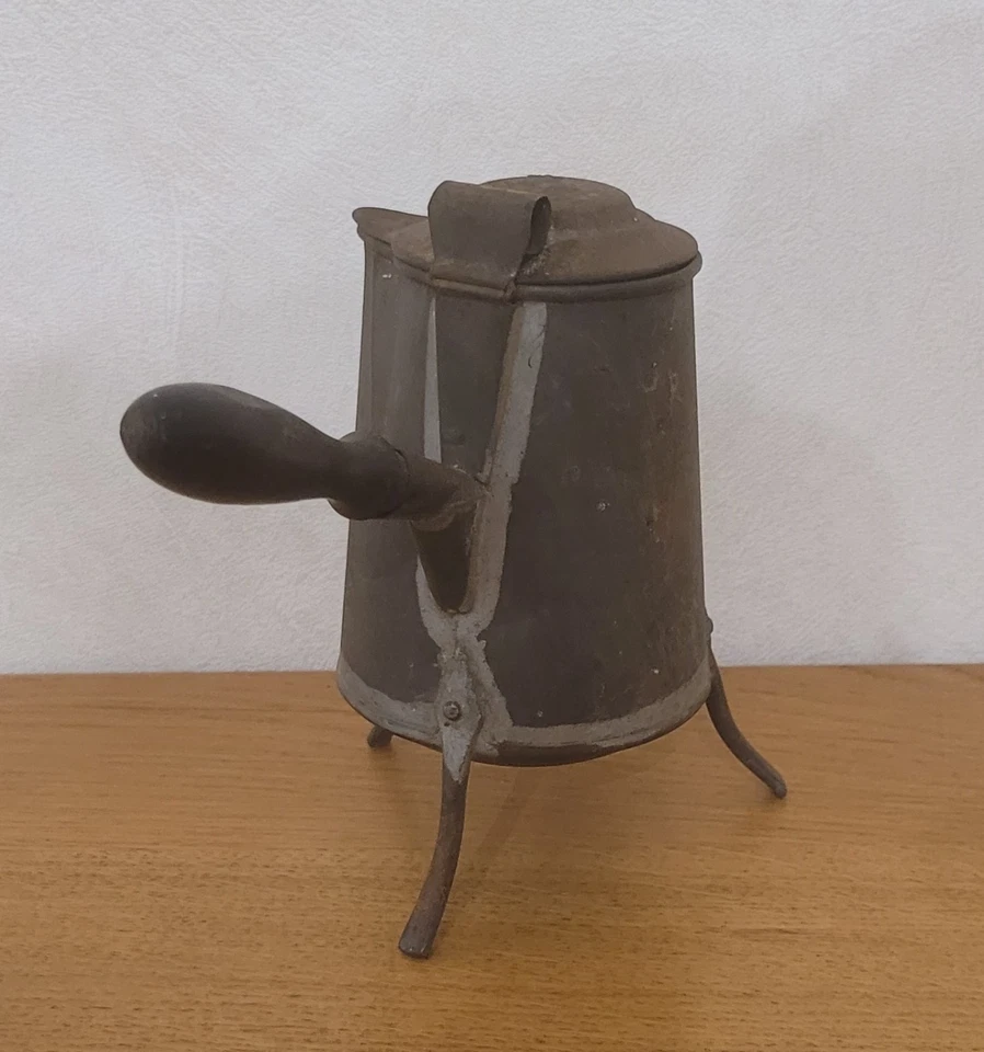 Lot 3 ancienne chocolatière métal fer bois / chocolat théière cafetière thé café - Photo 2/4