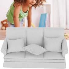 Juego de sofá y sillón para casa de muñecas Barbie, muebles de salón rosa miniatura regalo